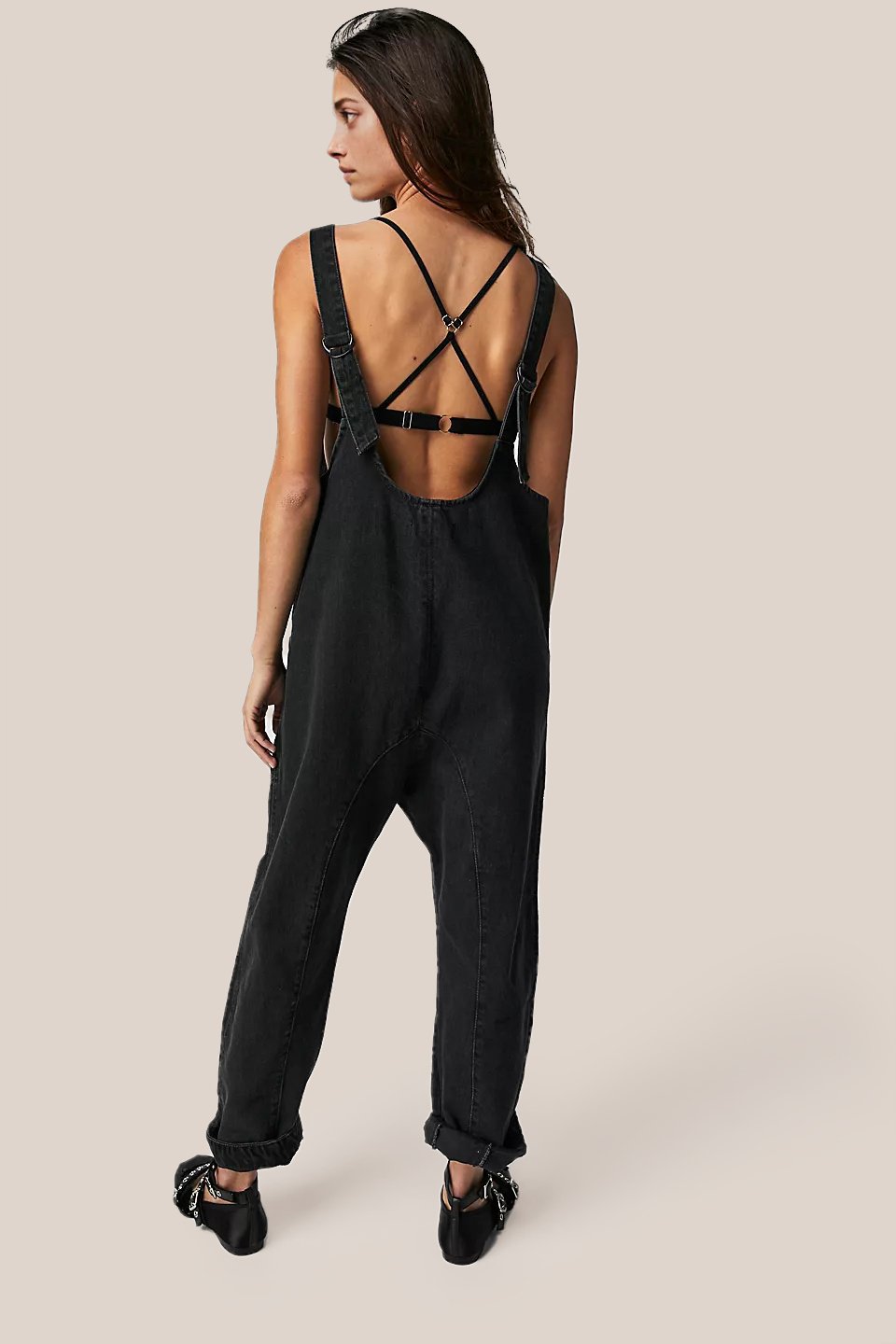 Owronline - Denim Jumpsuit With Pockets