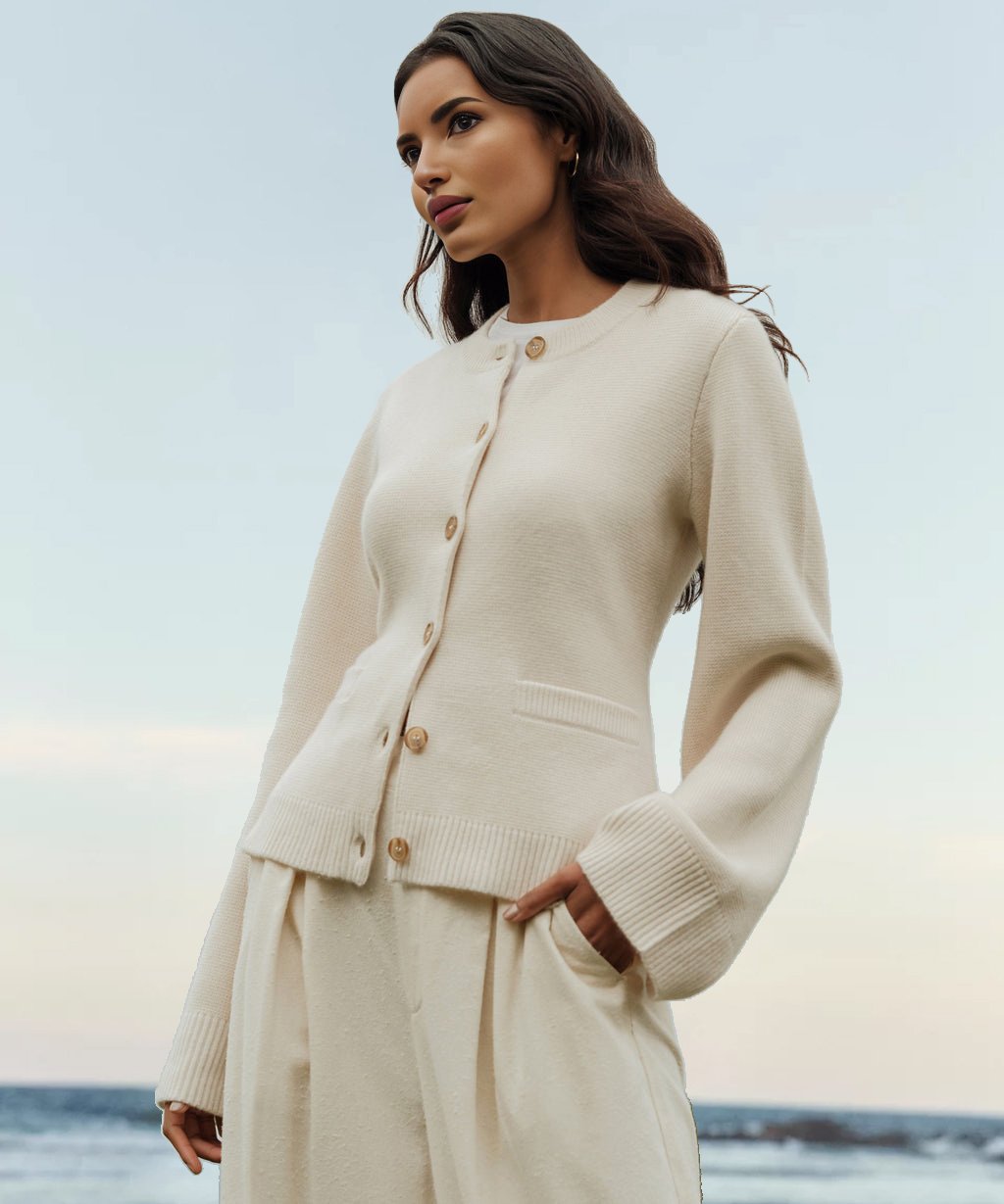 Owronline - Ultra-Soft Button Cardigan