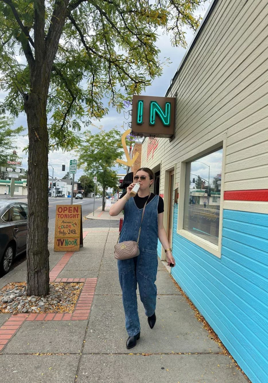Owronline - Denim Jumpsuit With Pockets