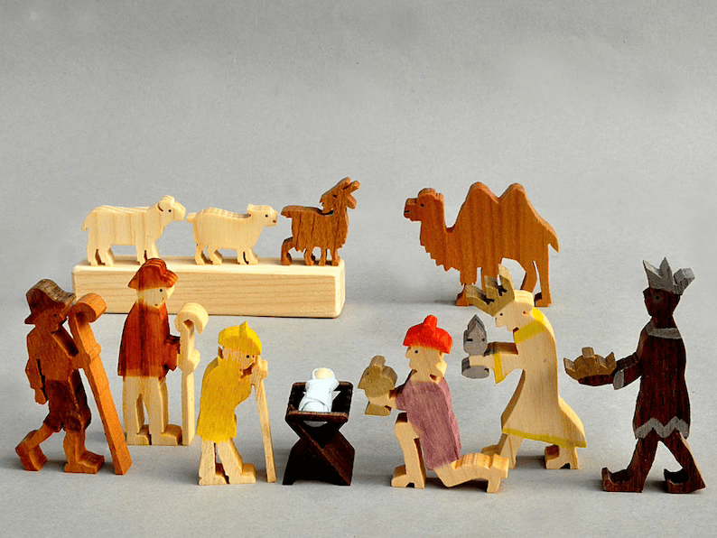 Owronline - The Christmas Story Unique Nativity Set Wooden Nativity Scene - owronline