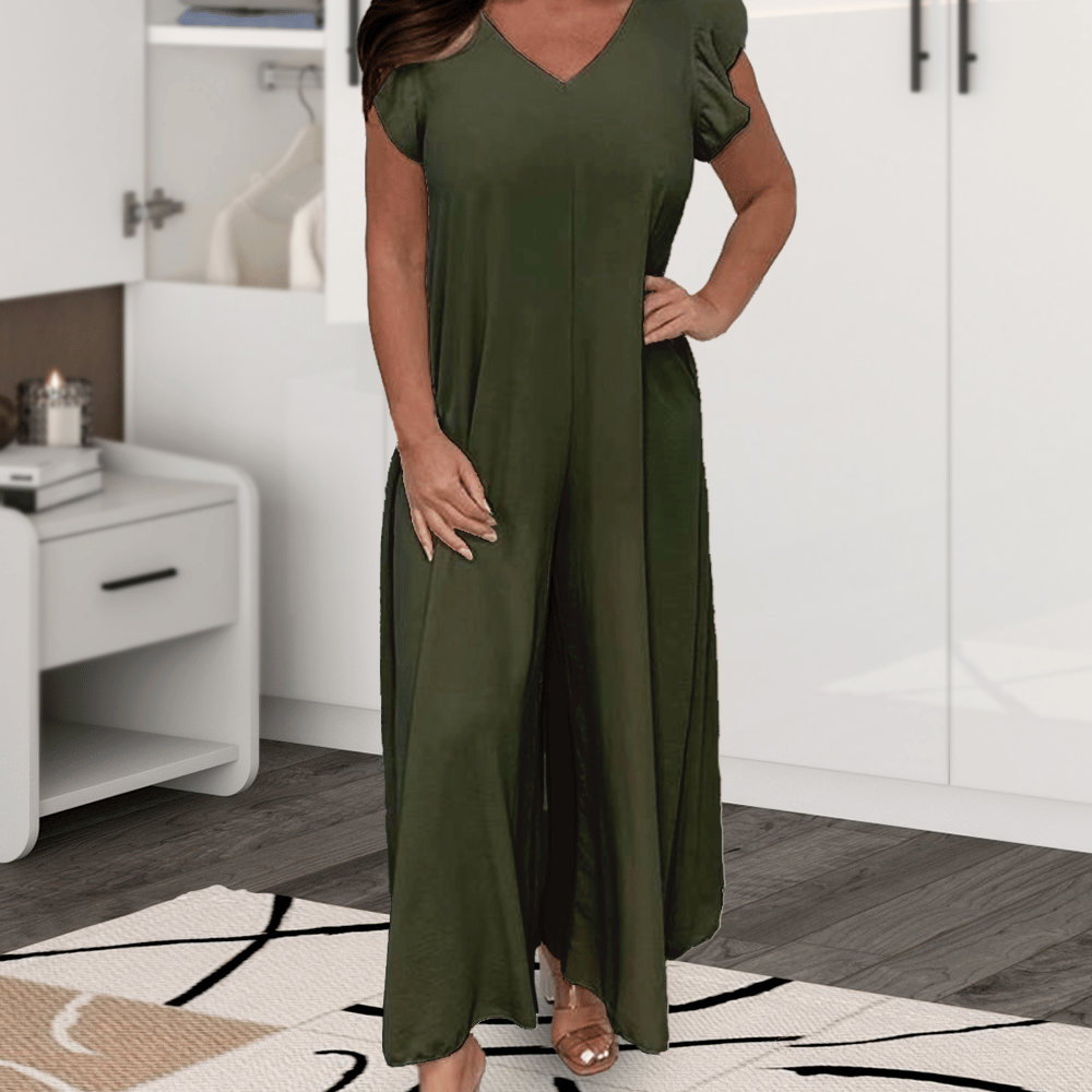 Owronline -New Ruffled Wide-leg Casual Jumpsuit