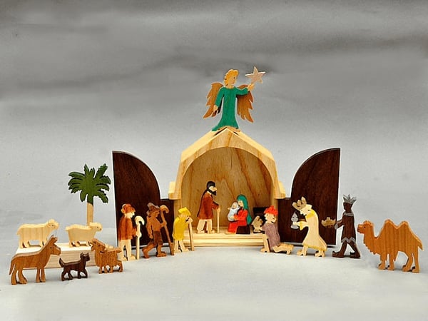 Owronline - The Christmas Story Unique Nativity Set Wooden Nativity Scene - owronline