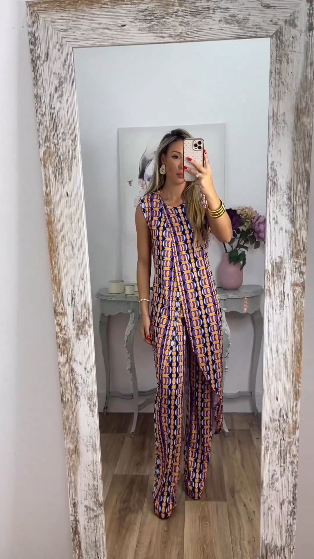 Owronline - New Arrival Abstract Printed Comfy Suit For Women