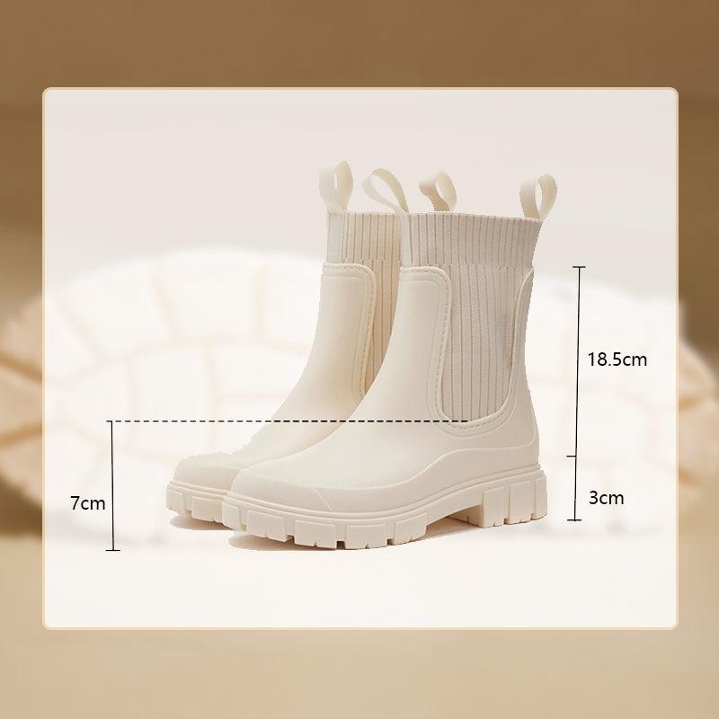 Owronline - Waterproof Non-Slip Thick Sole Mid-Calf Boots