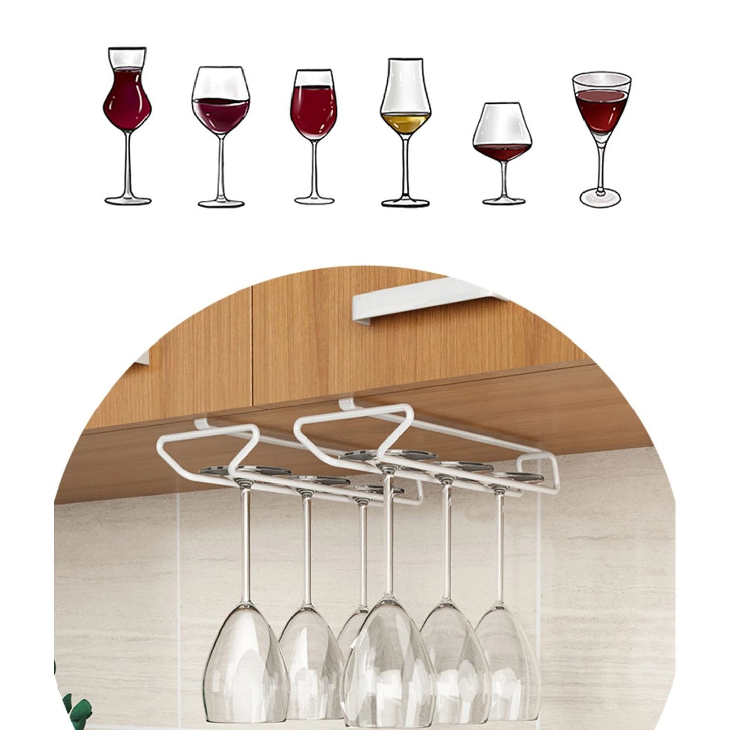 🔥Last day! 💥Special sale - Under Cabinet Wine Glass Holder