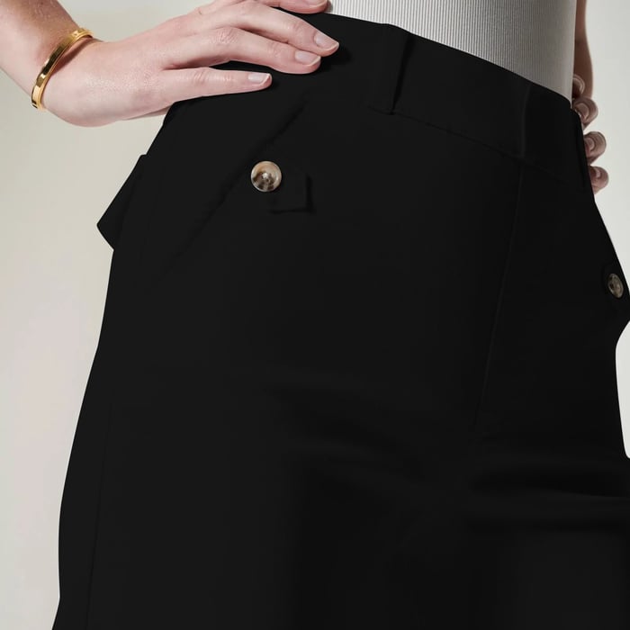 Owronline - Stretch Twill Cropped Wide Leg Pants