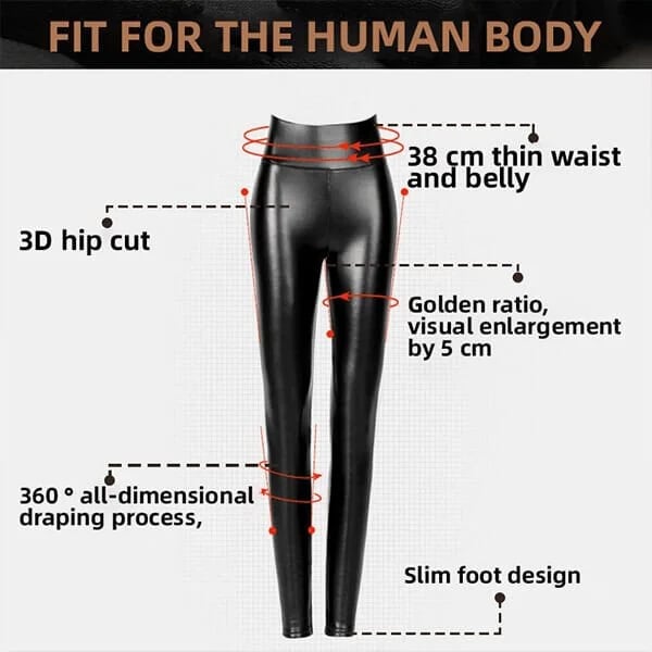 Owronline - S-shaped PU Leather Leggings