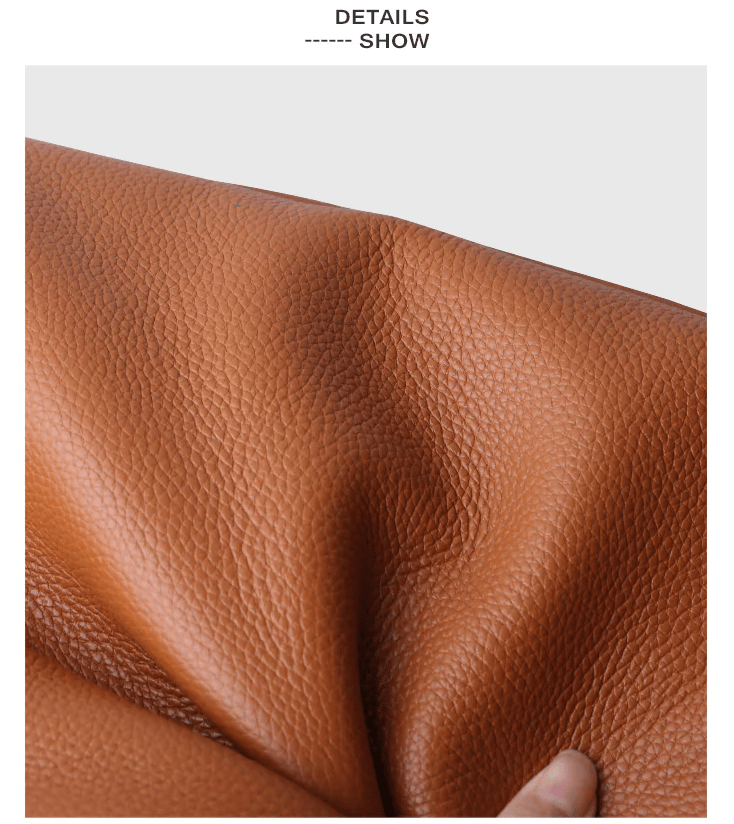 Owronline - Solid color simple genuine leather shoulder bag