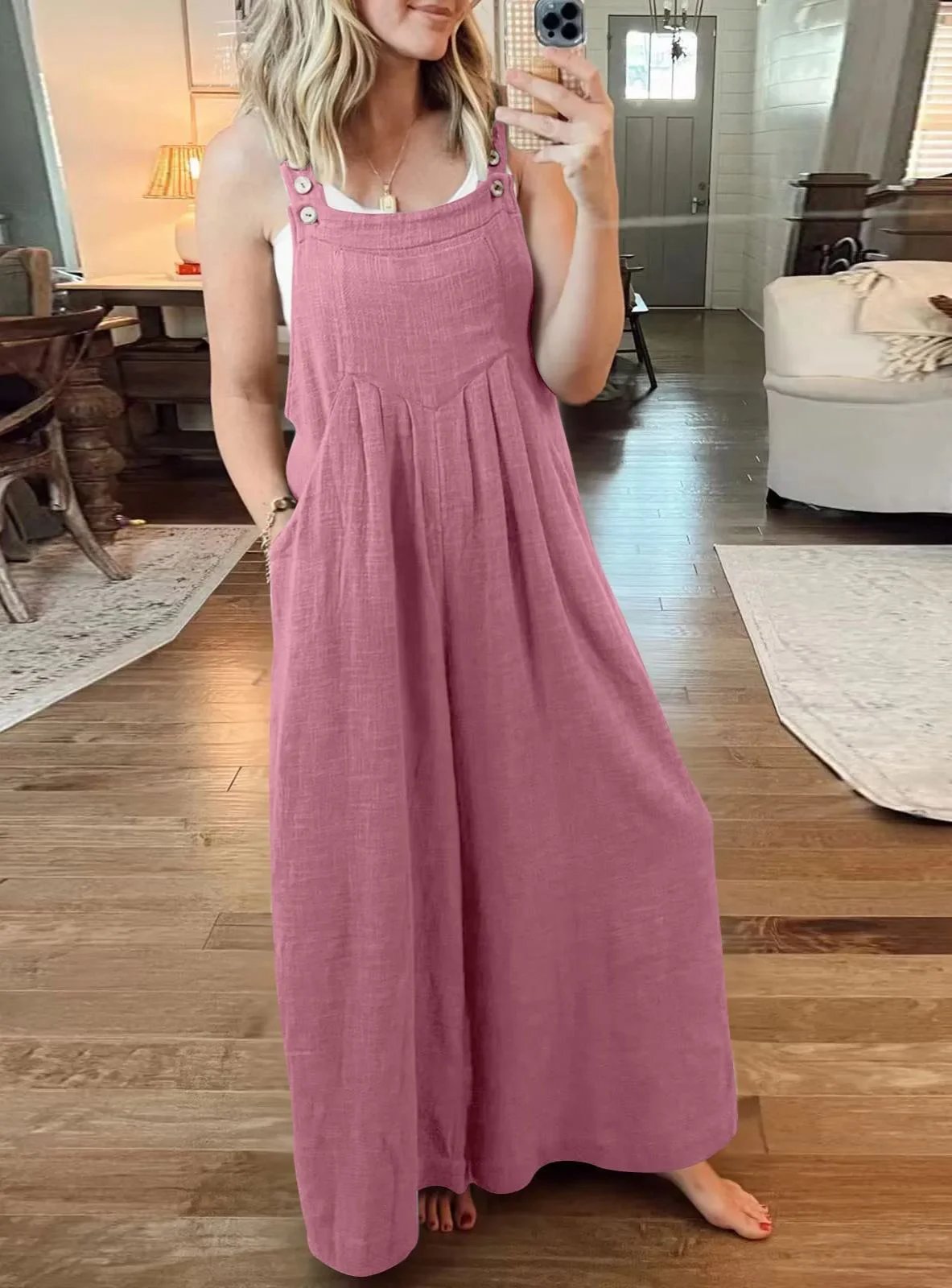 Owronline - SALE PLUS SIZE WIDE LEG OVERALLS JUMPSUIT