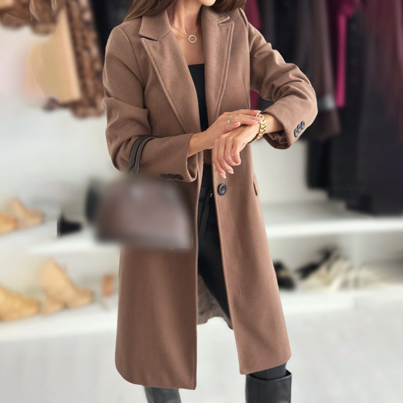 Owronline - Women’s Elegant Tailored Long Coat
