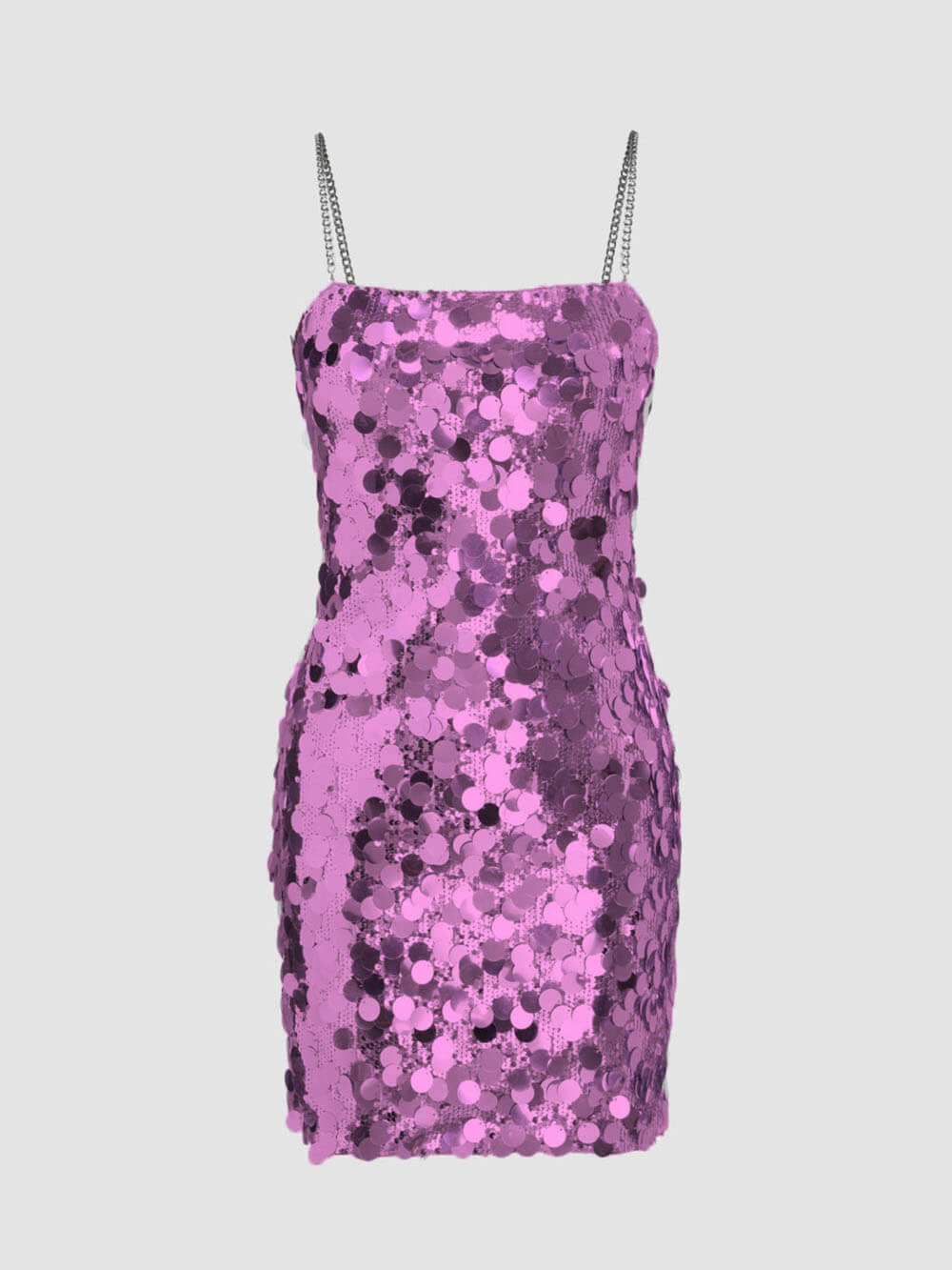 Owronline - Chain Sequined Irregular Dress