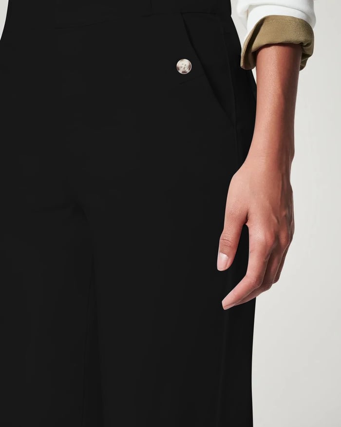 Owronline - Stretch Twill Cropped Wide Leg Pants