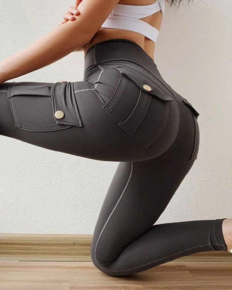 Owronline - Women's Pocket Sexy Stretch Leggings Fitness Track Pants