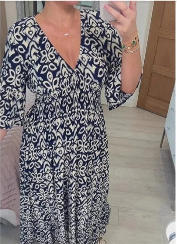 Owronline - V-neck floral dress