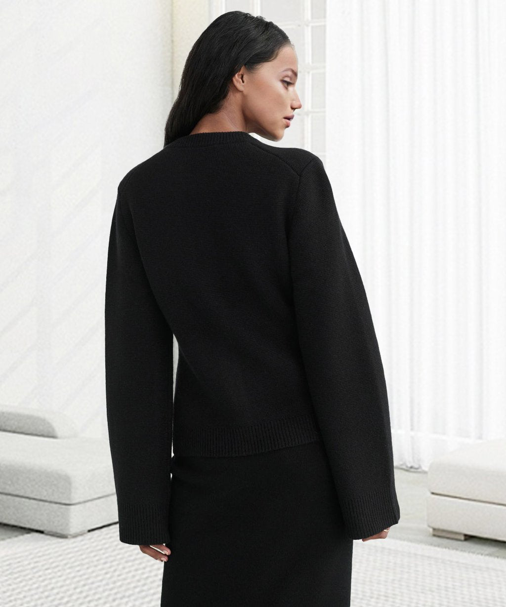 Owronline - Ultra-Soft Button Cardigan