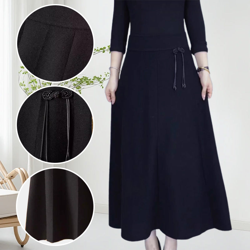 Owronline - Women’s Elastic High Waisted Thick Long Skirt
