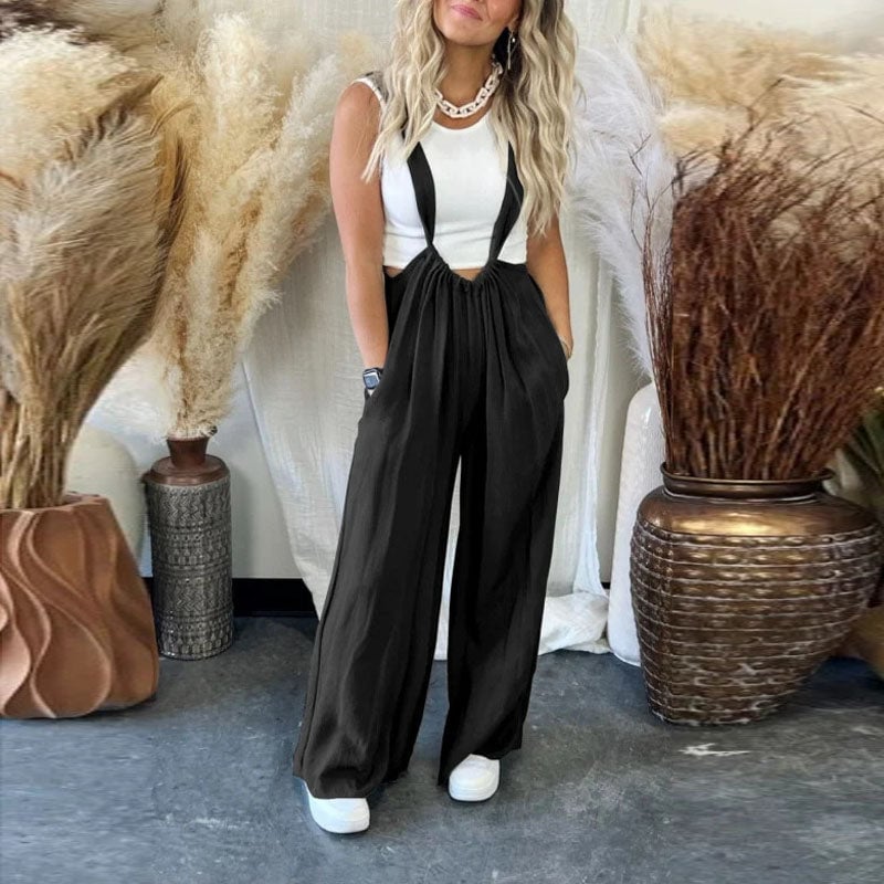 Owronline - Stylish Suspender Jumpsuit