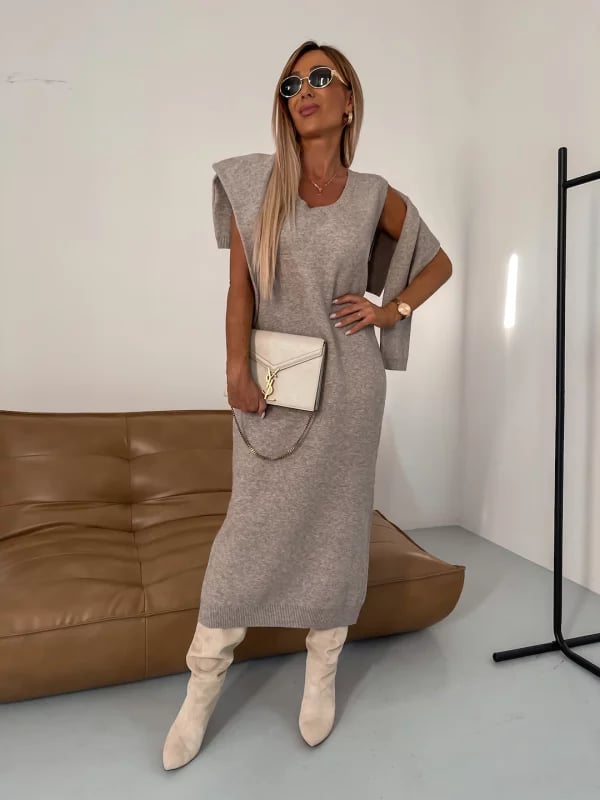 Owronline - Dress and Turtle Neck Sweater Set - owronline