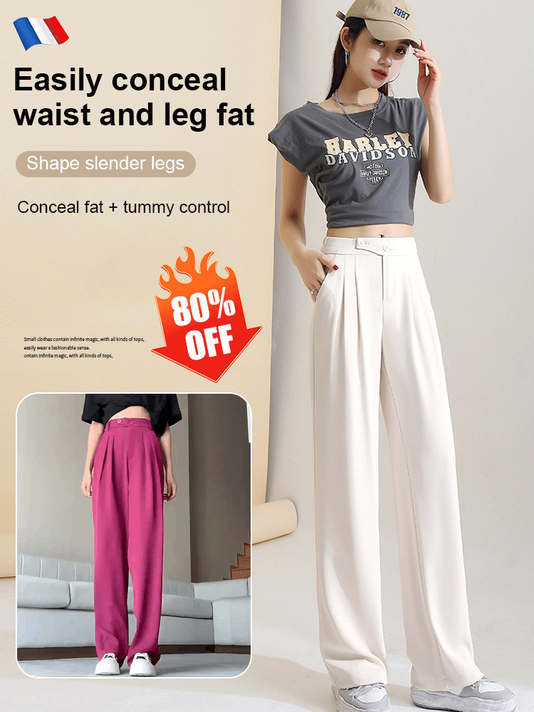 Owronline - Figure-flattering versatile high-waisted wide leg trousers