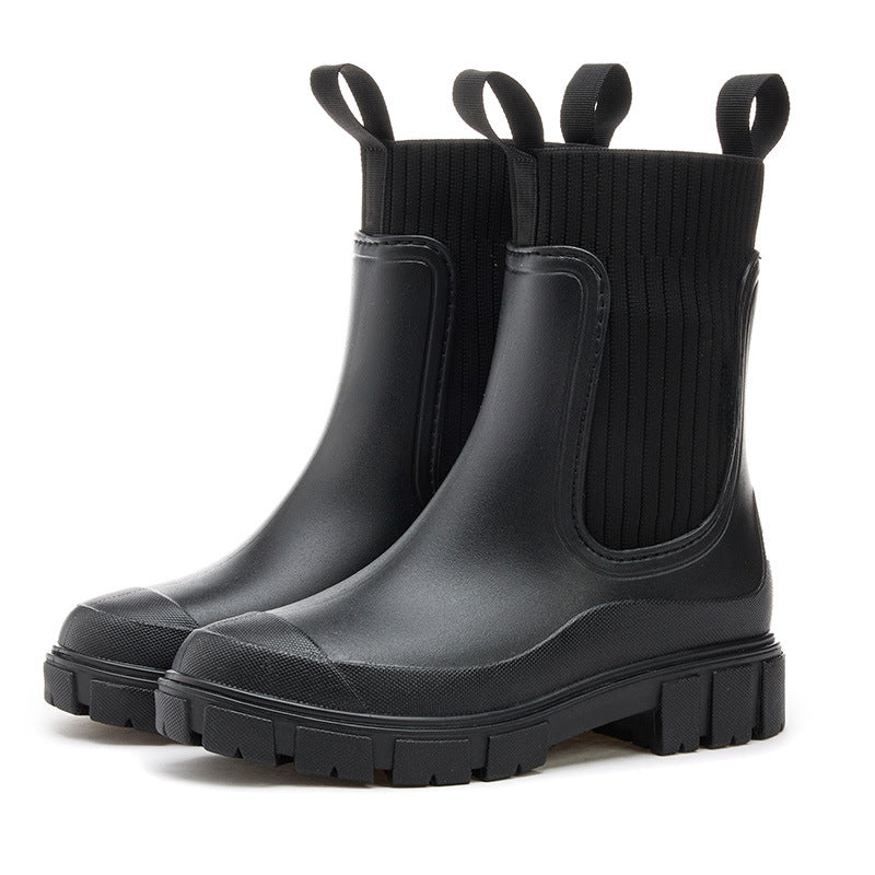 Owronline - Waterproof Non-Slip Thick Sole Mid-Calf Boots