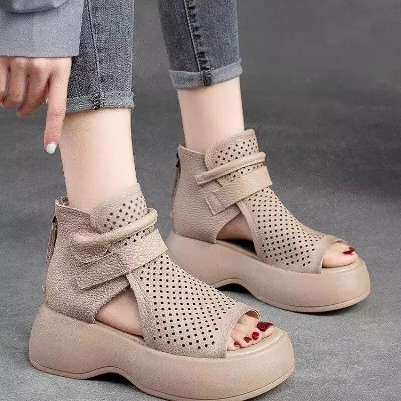 Owronline - Newest Women's Retro Soft PU Leather Sandalias