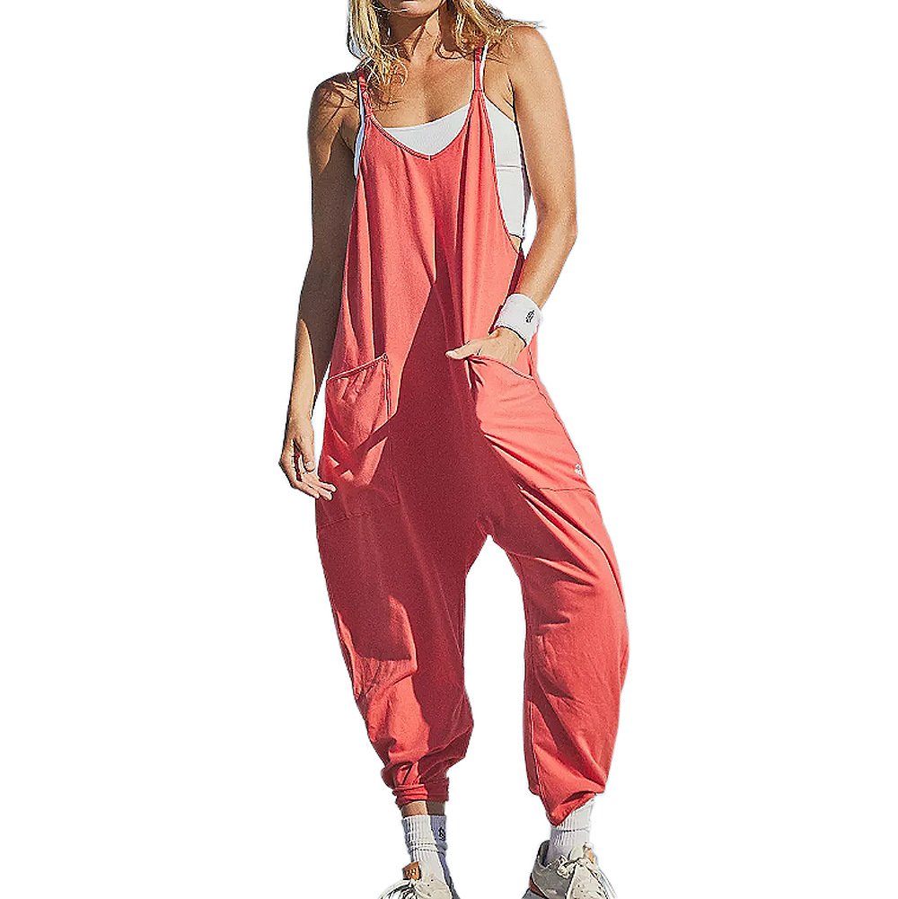 Owronline - Wide Leg Jumpsuit with Pockets