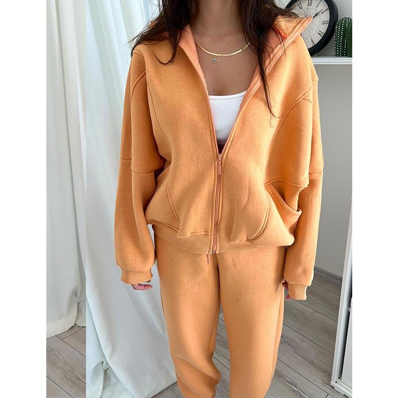 Owronline - Triple Threaded High-Neck Casual Sportswear 2-piece set