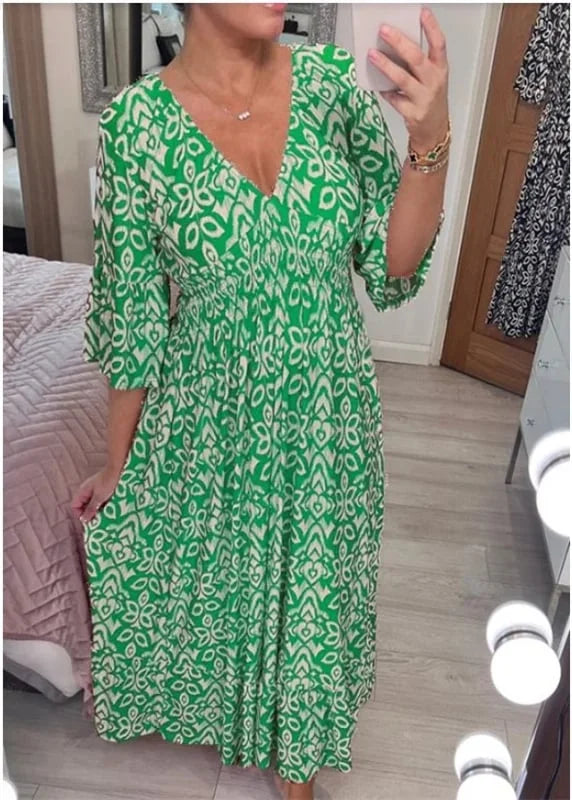 Owronline - V-neck floral dress