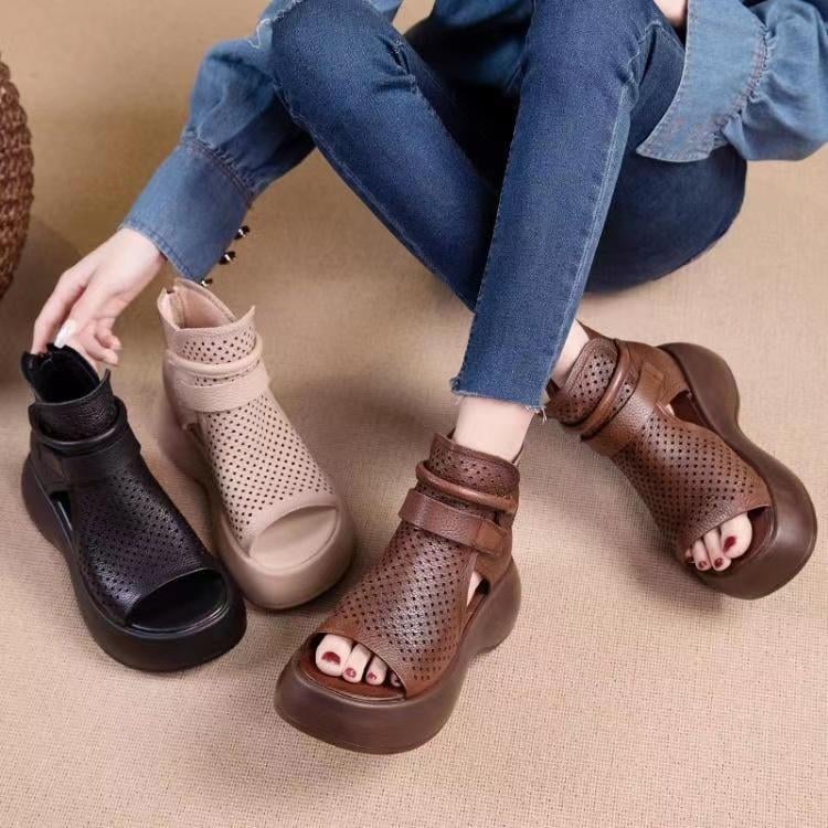 Owronline - Newest Women's Retro Soft PU Leather Sandalias