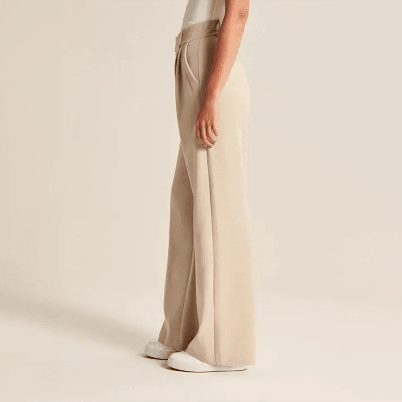Owronline - Fashionable Commuter Drape Slimming High-Waisted Wide Leg Pants