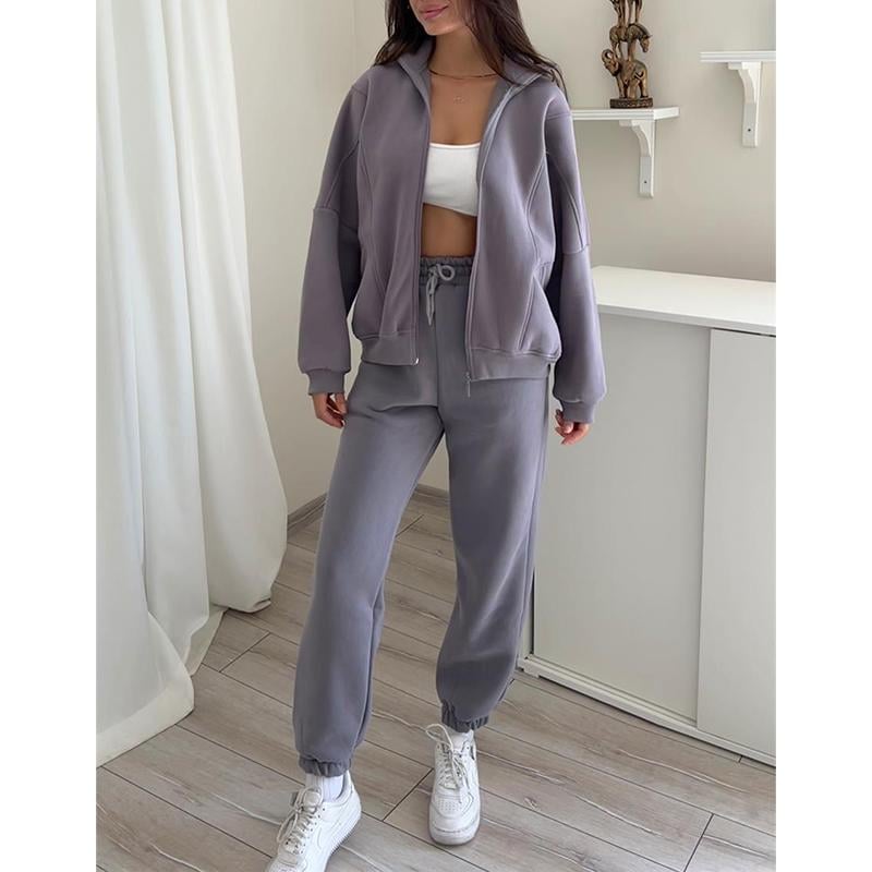 Owronline - Triple Threaded High-Neck Casual Sportswear 2-piece set