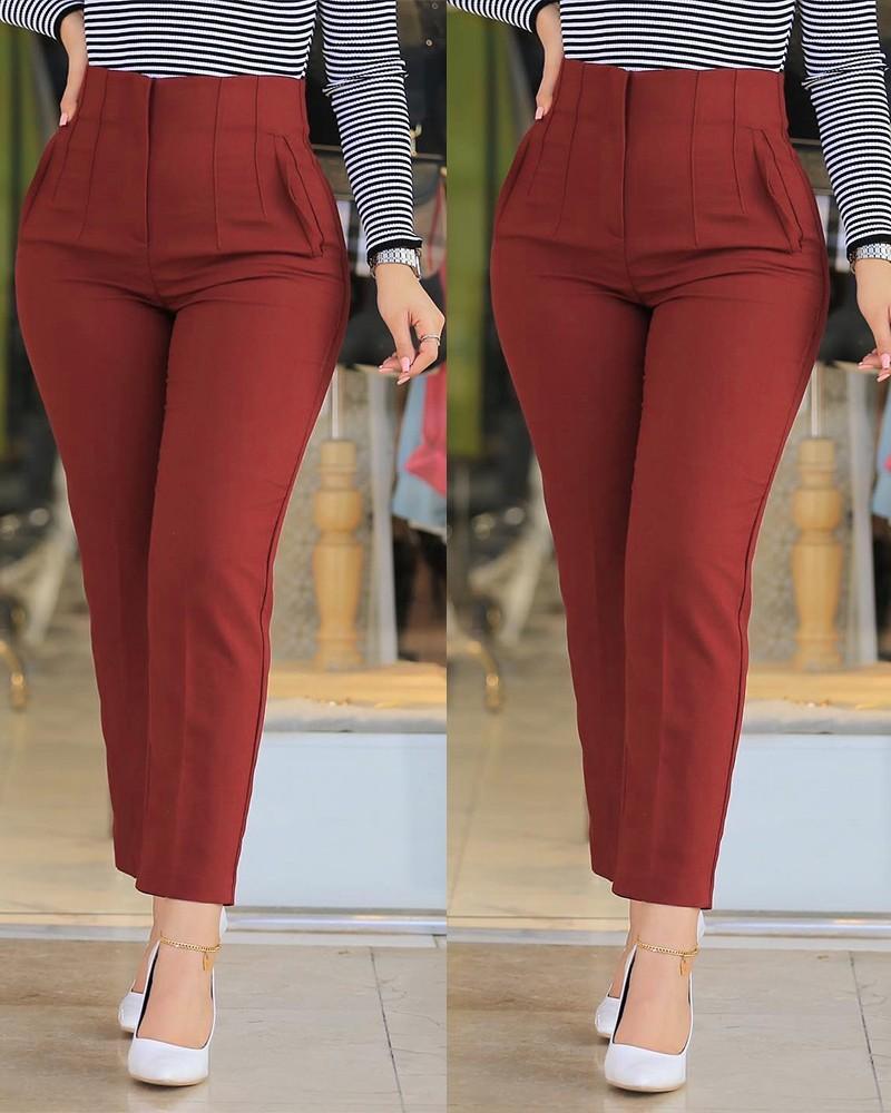 Owronline - Pleat High Waist Pants
