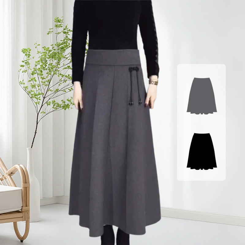 Owronline - Women’s Elastic High Waisted Thick Long Skirt