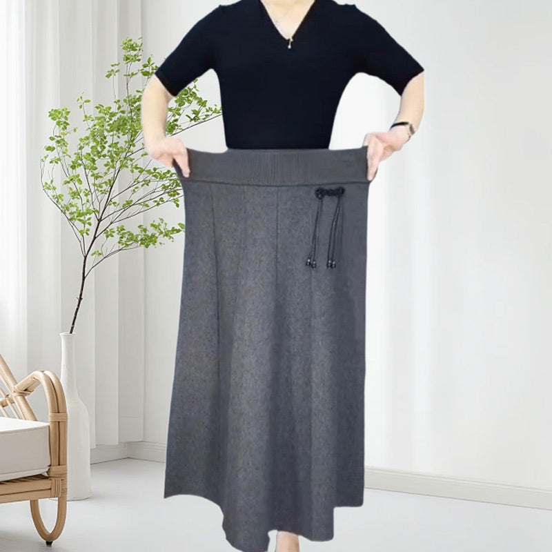 Owronline - Women’s Elastic High Waisted Thick Long Skirt