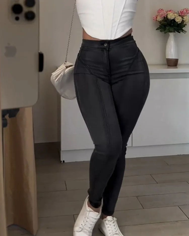 Owronline - Curve-Shaped Stretch Skinny Jeans