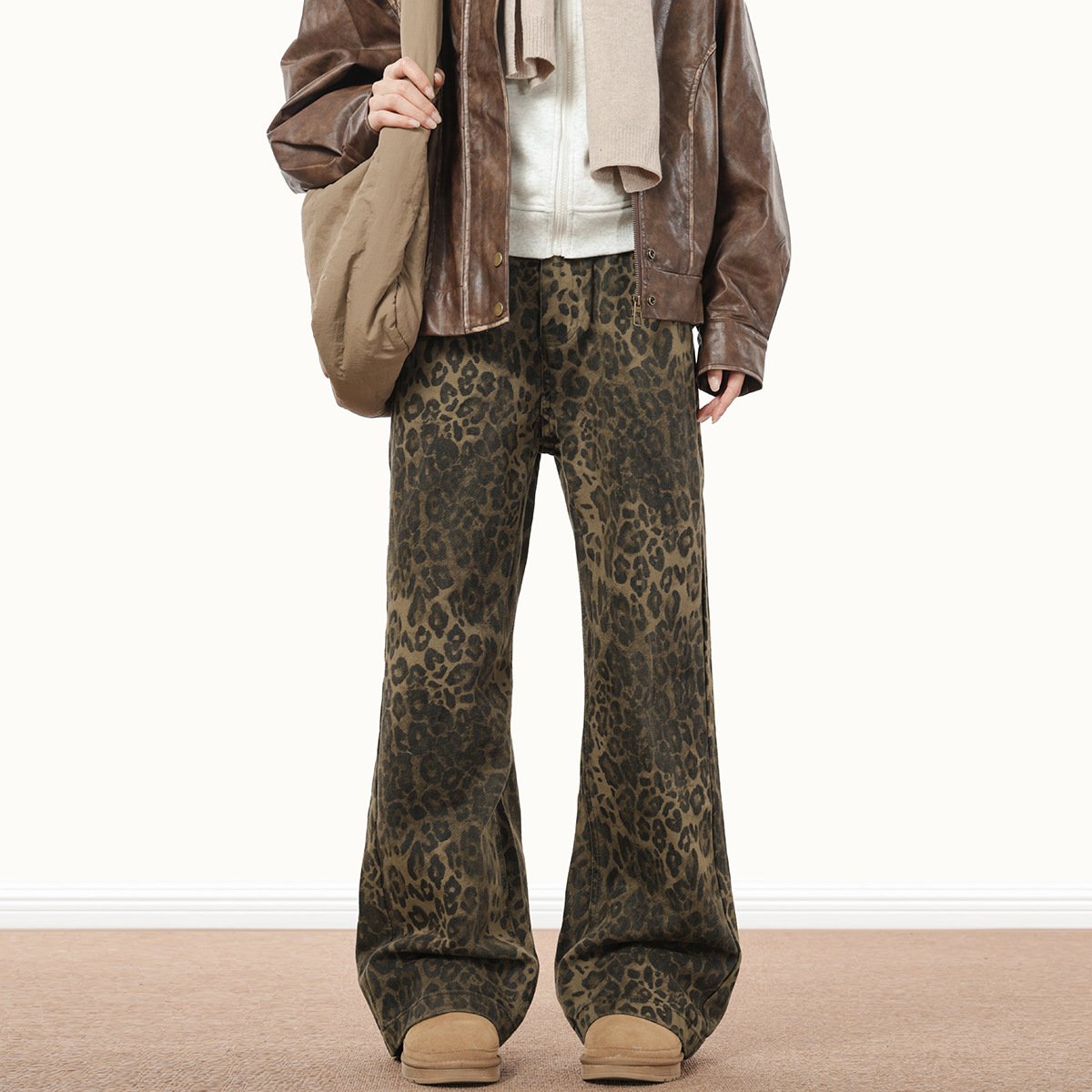 Owronline - Viral Leopard Print Jeans