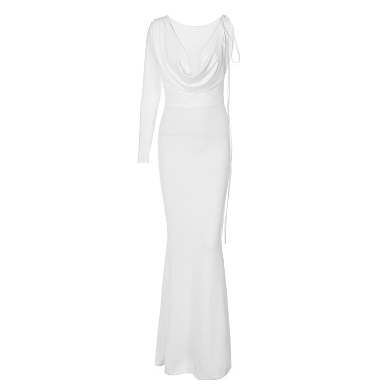 Owronline - Women's Sexy Backless Maxi Dress Slim Dress - owronline