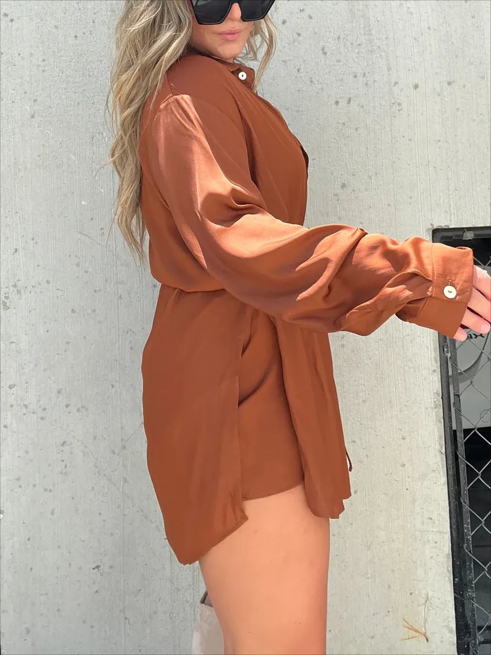 Owronline - Versatile must-have women's solid color long-sleeved shirt set - owronline