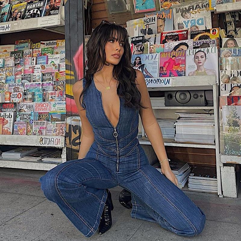 Owronline - Fashion Slimming Denim Jumpsuit