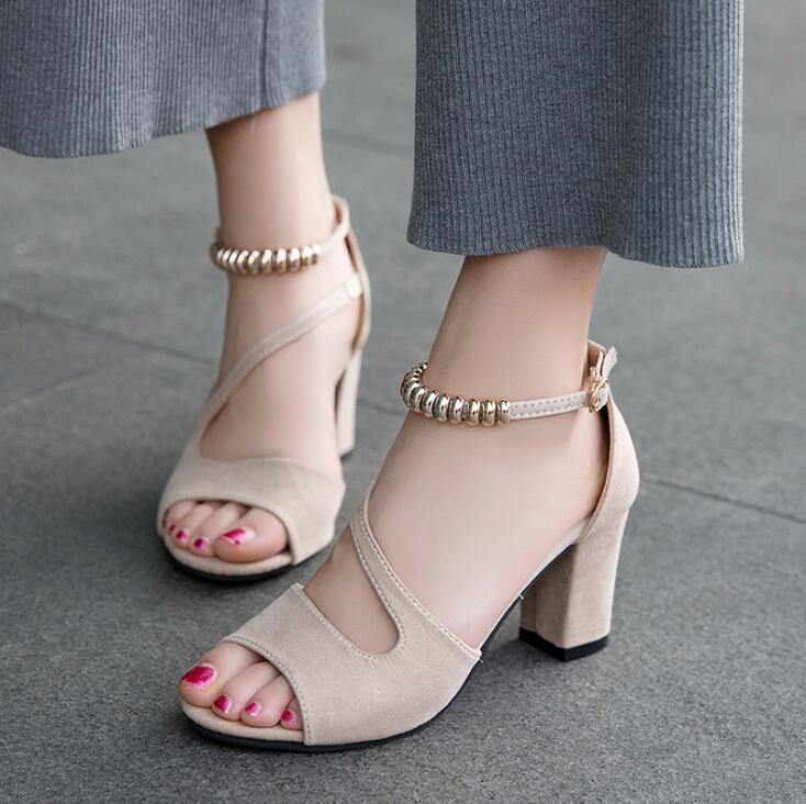 Owronline - Comfortable Elegant Low Chunky Heel Shoes