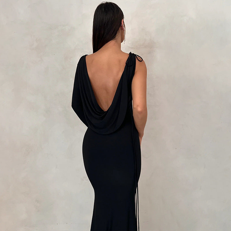 Owronline - Women's Sexy Backless Maxi Dress Slim Dress - owronline