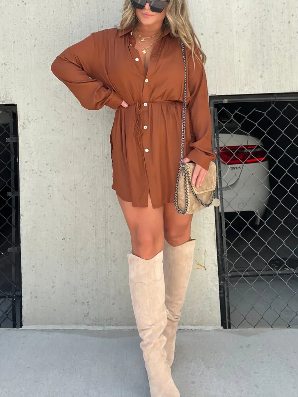 Owronline - Versatile must-have women's solid color long-sleeved shirt set - owronline