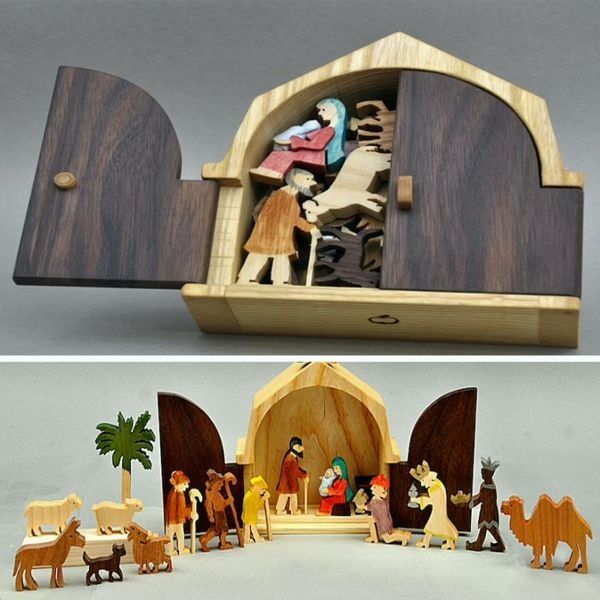 Owronline - The Christmas Story Unique Nativity Set Wooden Nativity Scene - owronline