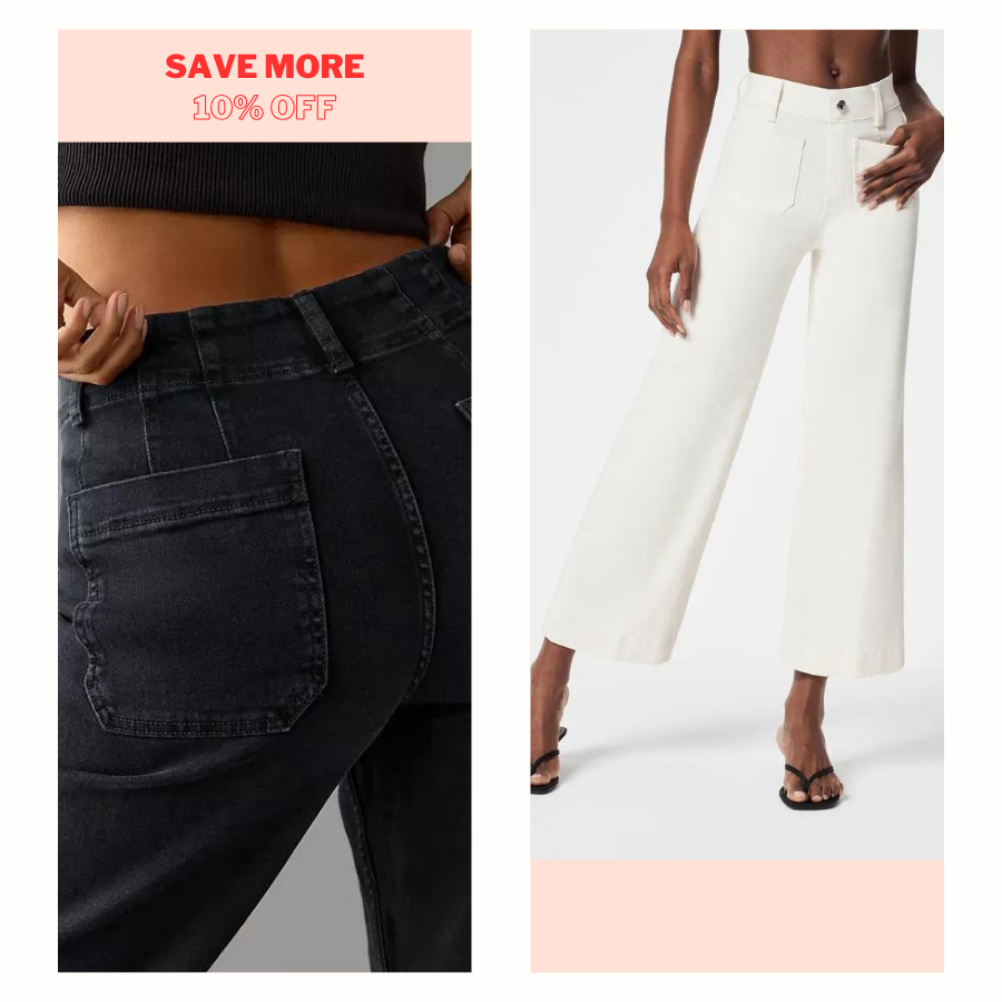Owronline - Tummy Control Sailor Wide Leg Jeans