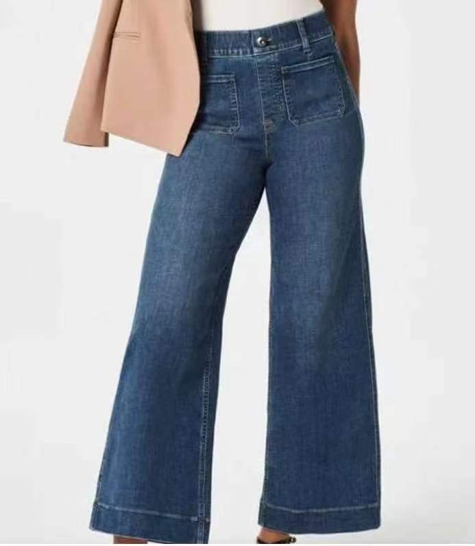 Owronline - Tummy Control Sailor Wide Leg Jeans