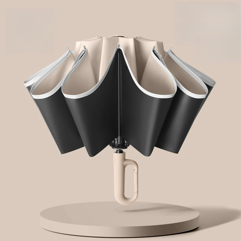 Three-fold sunscreen and windproof fully automatic umbrella (Wutong rice) - owronline