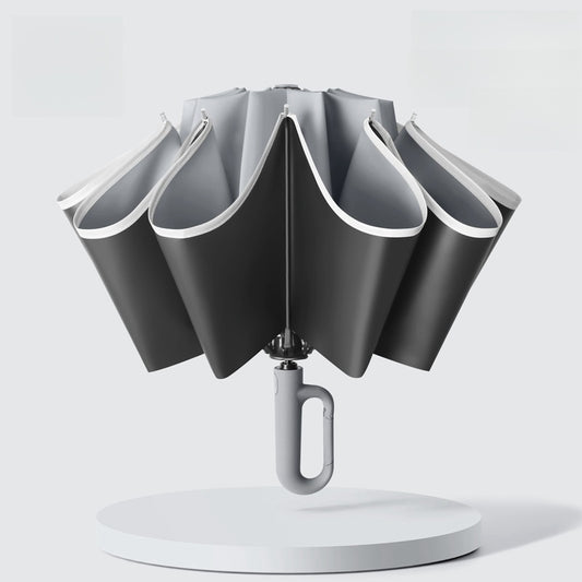Three-fold sun protection and windproof fully automatic umbrella(fog gray)
