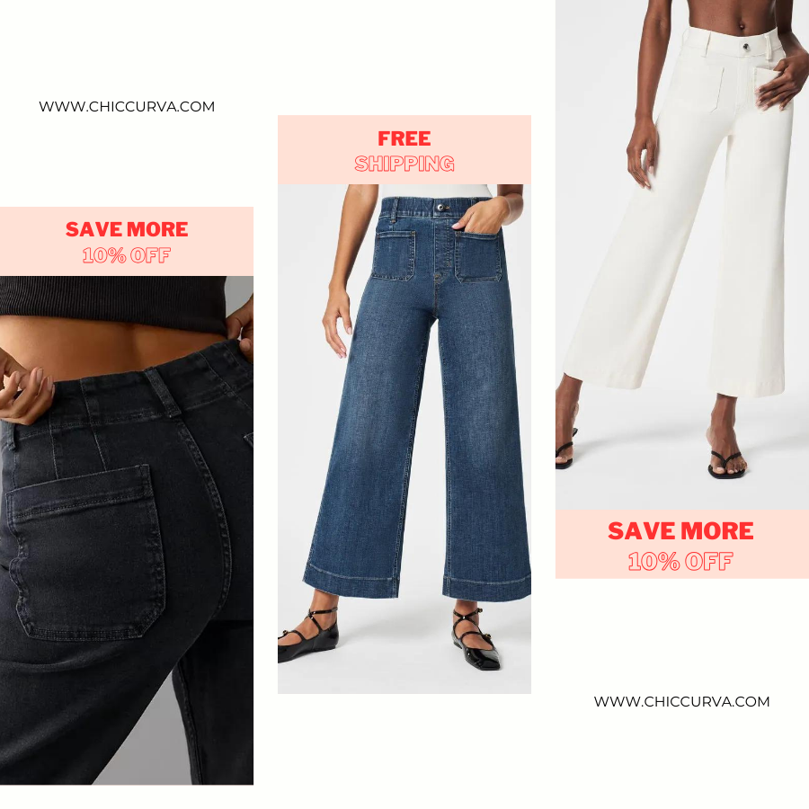 Owronline - Tummy Control Sailor Wide Leg Jeans