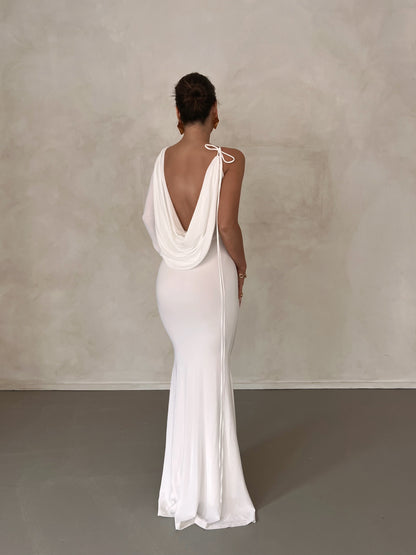 Owronline - Women's Sexy Backless Maxi Dress Slim Dress - owronline