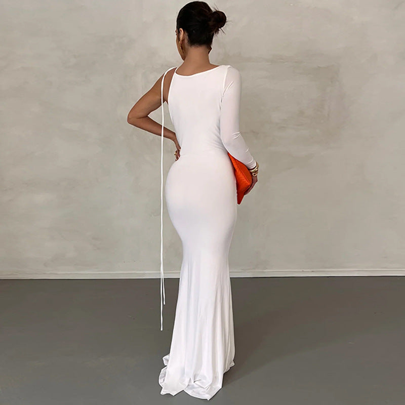 Owronline - Women's Sexy Backless Maxi Dress Slim Dress - owronline